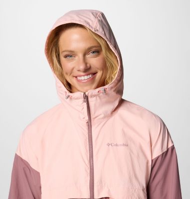 Spire Valley gecroppter Windbreaker mit Kapuze für Frauen, Color: Pink Sand, Fig, image 16