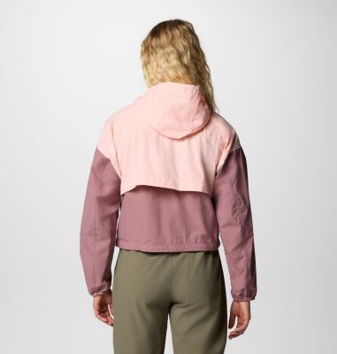 Spire Valley gecroppter Windbreaker mit Kapuze für Frauen, Color: Pink Sand, Fig, image 14