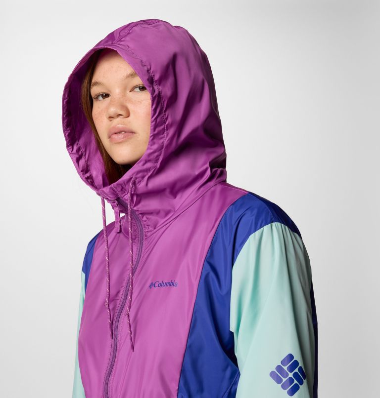 Women's Lily Basin II Jacket, Color: Razzle, Spray, Clematis Blue, image 4