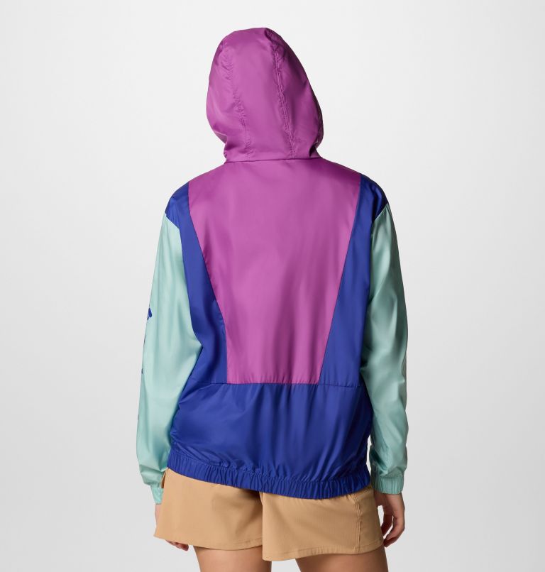 Women's Lily Basin II Jacket, Color: Razzle, Spray, Clematis Blue, image 2