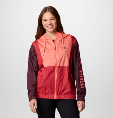 Cortavientos con capucha Lily Basin II para mujer, Color: Alpenglow, Moonvista, Daredevil, image 1