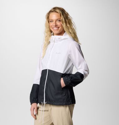 Women's Flash Forward II Hooded Windbreaker, Color: White, Black, image 19