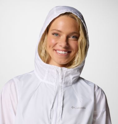 Women's Flash Forward II Hooded Windbreaker, Color: White, Black, image 20