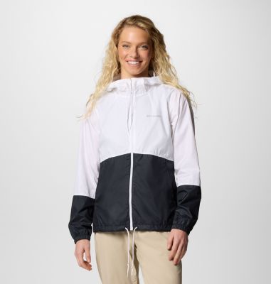 Women's Flash Forward II Hooded Windbreaker, Color: White, Black, image 17