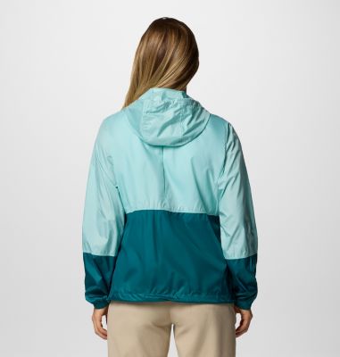 Women's Flash Forward II Hooded Windbreaker, Color: Spray, River Blue, image 2