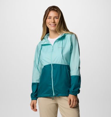 Women's Flash Forward II Hooded Windbreaker, Color: Spray, River Blue, image 1