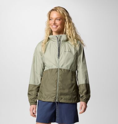 Women's Flash Forward II Hooded Windbreaker, Color: Safari, Stone Green, image 1