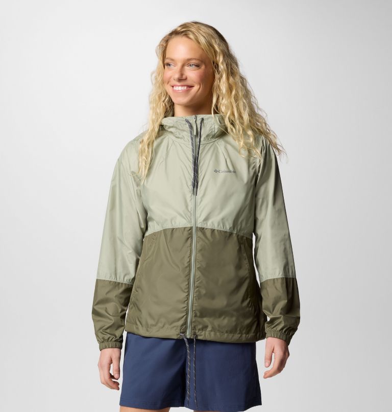 Cortavientos con capucha Flash Forward II para mujer, Color: Safari, Stone Green, image 1