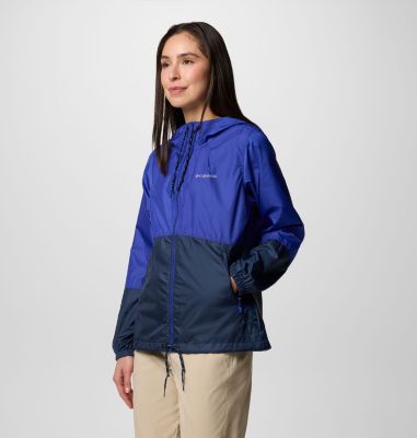 Women's Flash Forward II Hooded Windbreaker, Color: Clematis Blue, Collegiate Navy, image 15