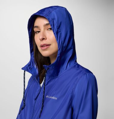 Women's Flash Forward II Hooded Windbreaker, Color: Clematis Blue, Collegiate Navy, image 16