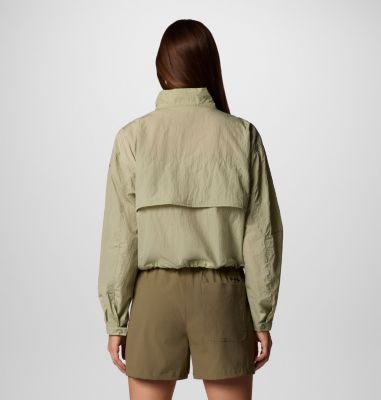 Women's Paracutie Cropped Cargo Windbreaker, Color: Safari, image 2