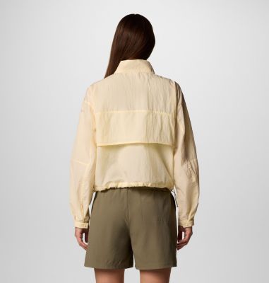 Women's Paracutie Cropped Cargo Windbreaker, Color: Lemon Wash, image 2