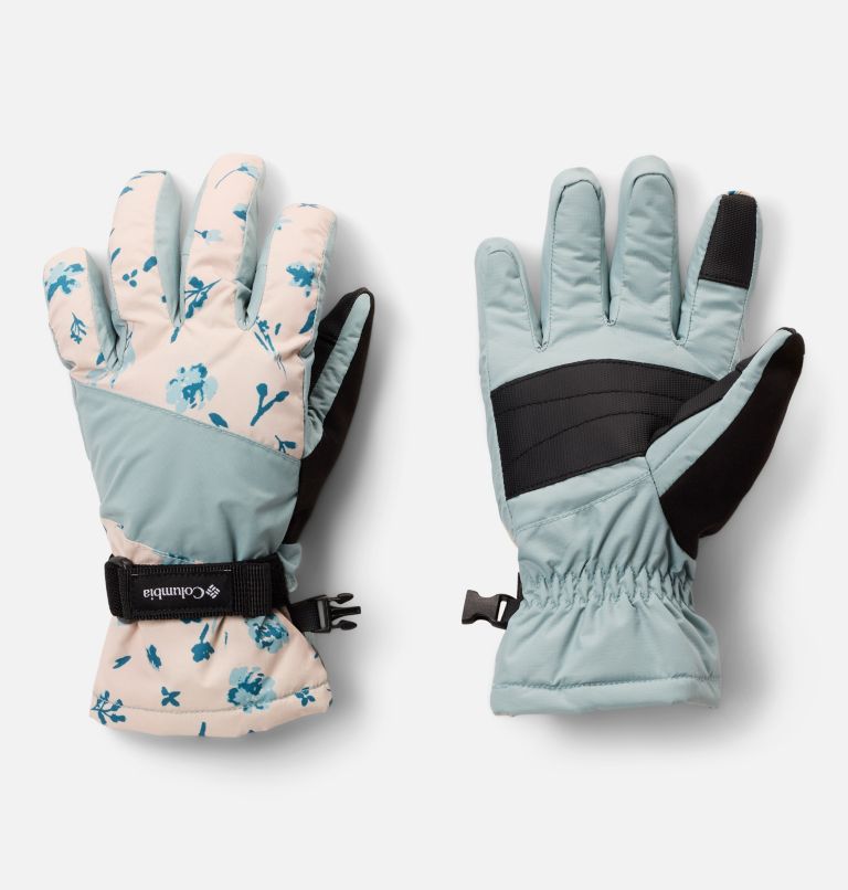Kids' Core III Printed Gloves, Color: Dark Stone Watergarden, Crushed Blue, image 1