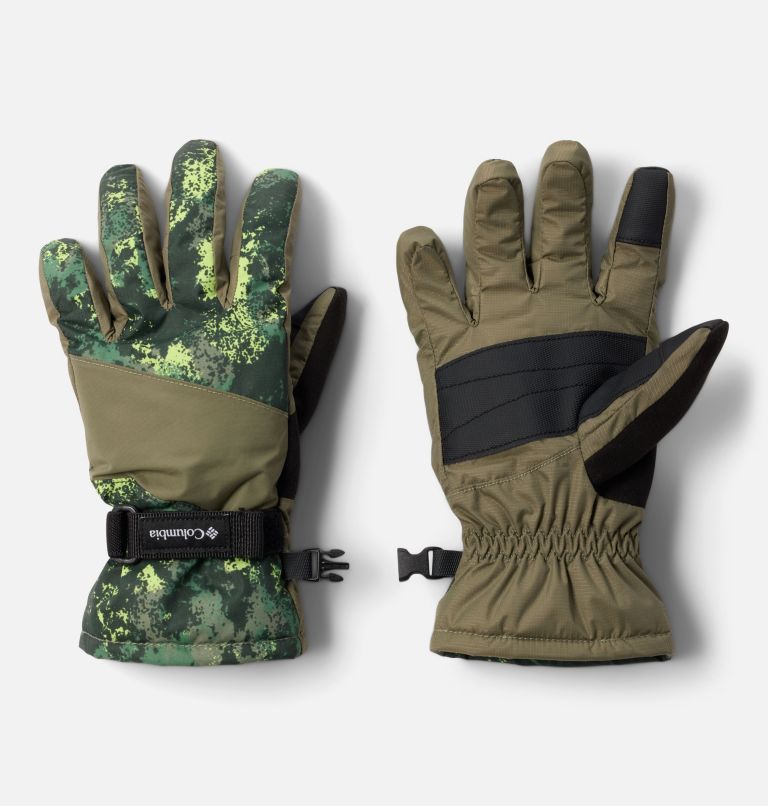 Kids' Core III Printed Gloves, Color: Stone Green Timberwild, image 1