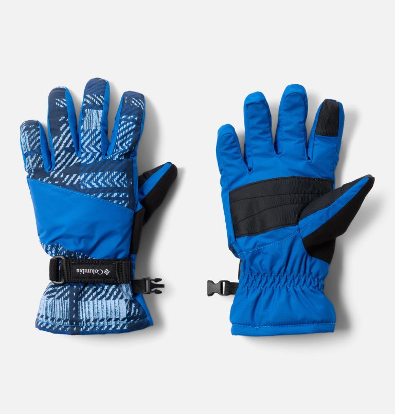 Kids' Core III Printed Gloves, Color: Coll Navy, Warp Plaid, Bright Indigo, image 1