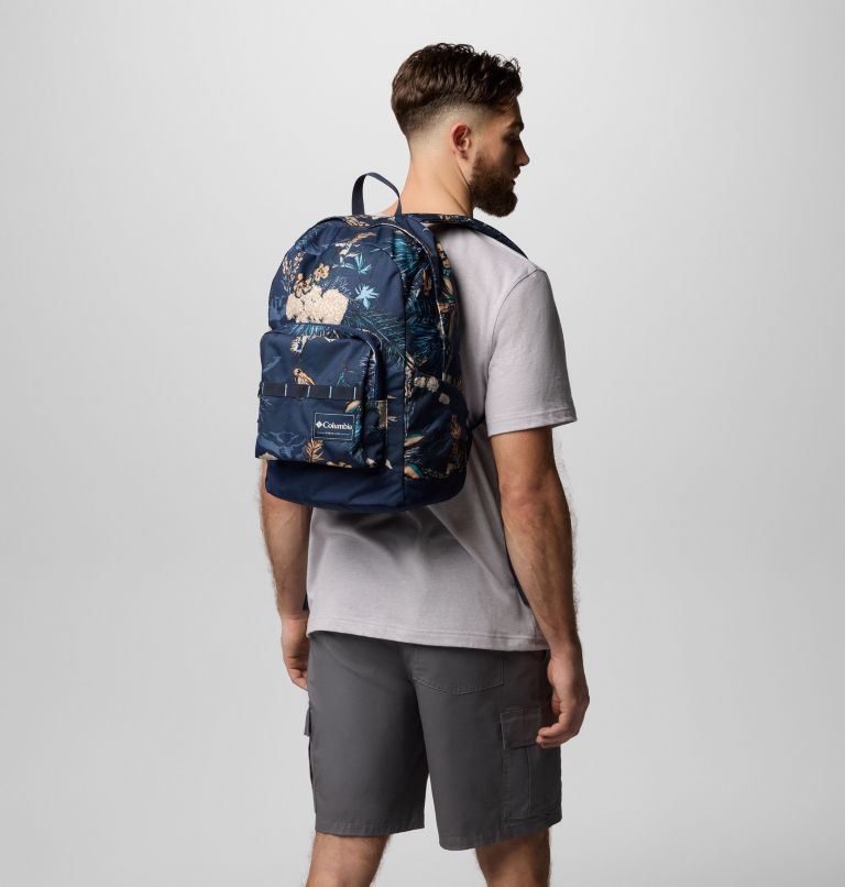 Zigzag II 22L Printed Backpack, Color: Collegiate Navy Outbacked, image 2