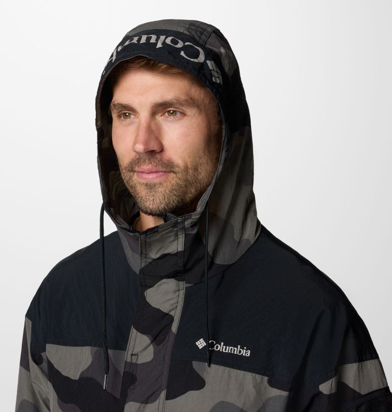 Men's Challenger II Printed Windbreaker, Color: Black Mod Camo, Black, image 4
