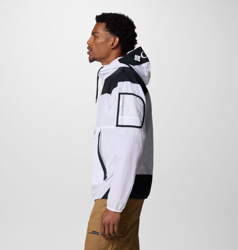 Men's Challenger Windbreaker Anorak, Color: White, Black, image 3