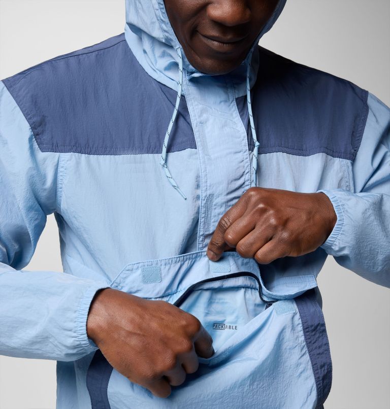 Men's Challenger Windbreaker Anorak, Color: Ripple Blue, Dark Mtn, image 6