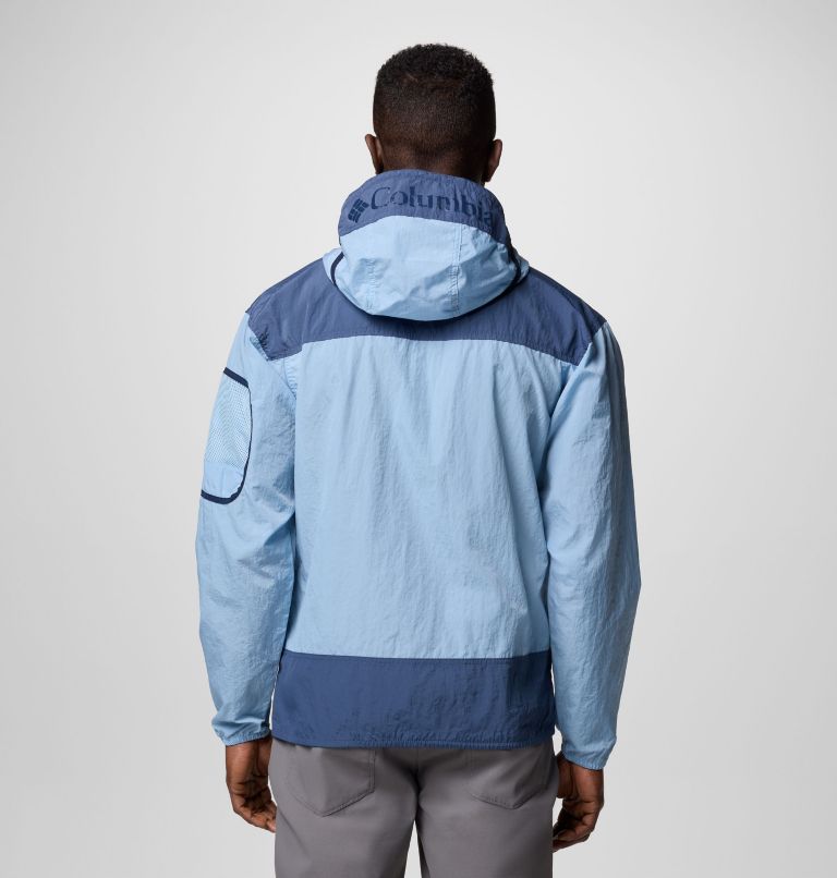 Men's Challenger Windbreaker Anorak, Color: Ripple Blue, Dark Mtn, image 3