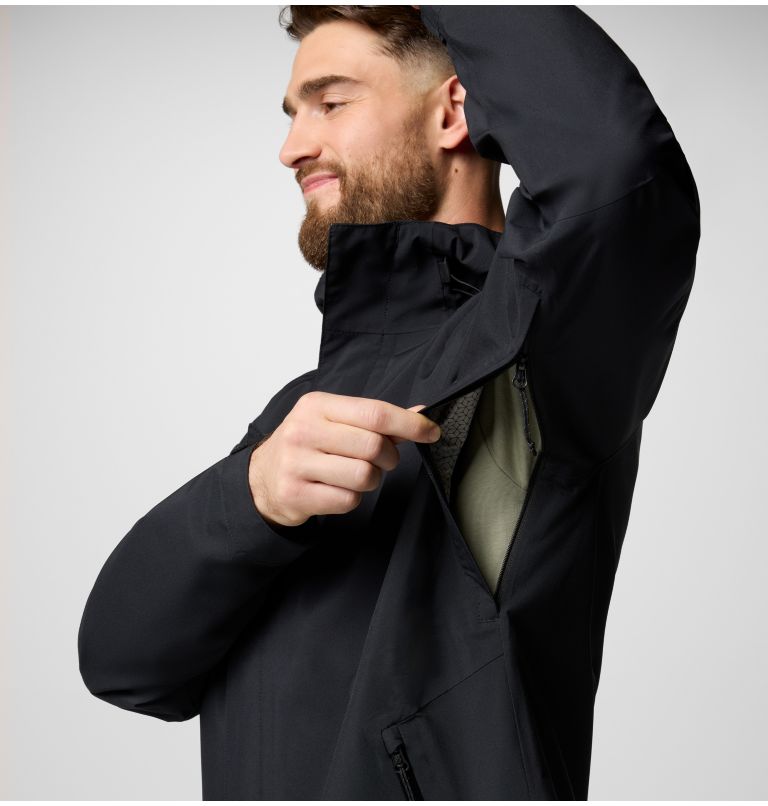 Men's Earth Explorer II Waterproof Jacket, Color: Black, image 6
