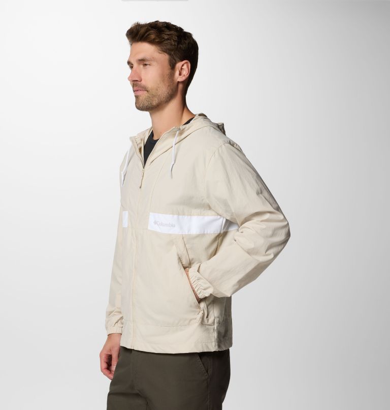 Men's Spire Valley Hooded Windbreaker, Color: Dark Stone, White, image 3