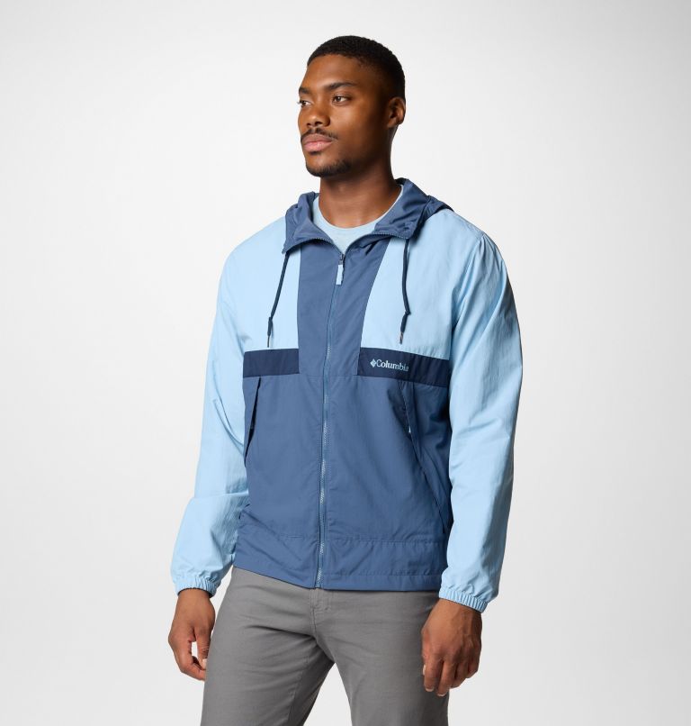 Men's Spire Valley Hooded Windbreaker - Tall, Color: Ripple Blue, Dark Mountain, Coll Navy, image 4