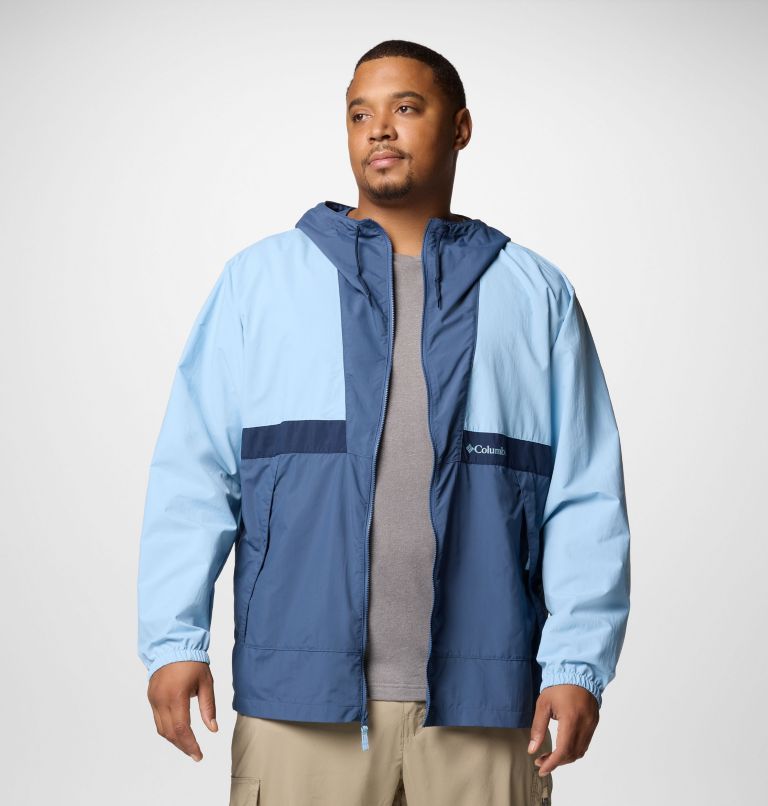 Men's Spire Valley Hooded Windbreaker - Big, Color: Ripple Blue, Dark Mountain, Coll Navy, image 6