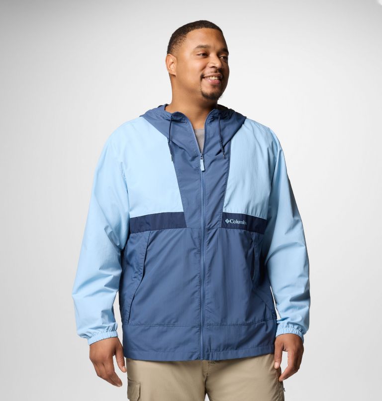 Men's Spire Valley Hooded Windbreaker - Big, Color: Ripple Blue, Dark Mountain, Coll Navy, image 1