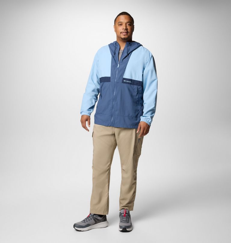 Men's Spire Valley Hooded Windbreaker - Big, Color: Ripple Blue, Dark Mountain, Coll Navy, image 2