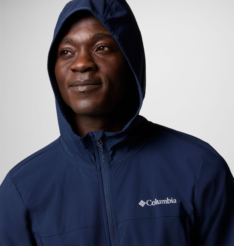 Men's Heather Canyon II Hooded Hiking Softshell Jacket, Color: Collegiate Navy, image 4