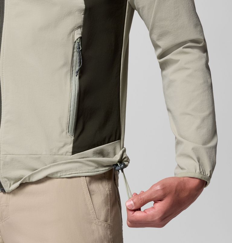 Men's Heather Canyon II Softshell Hiking Jacket, Color: Safari, Greenscape, image 6