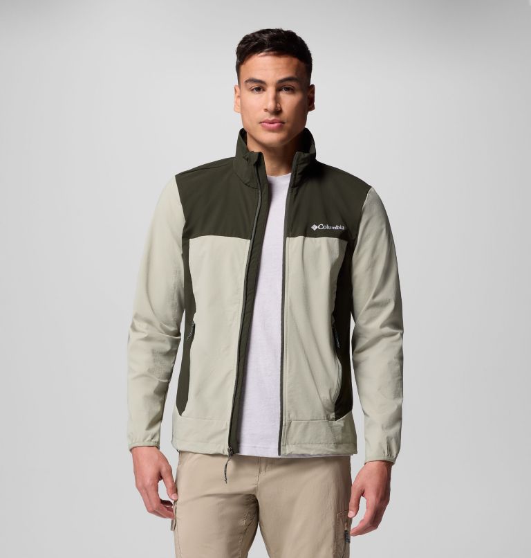 Men's Heather Canyon II Softshell Hiking Jacket, Color: Safari, Greenscape, image 7