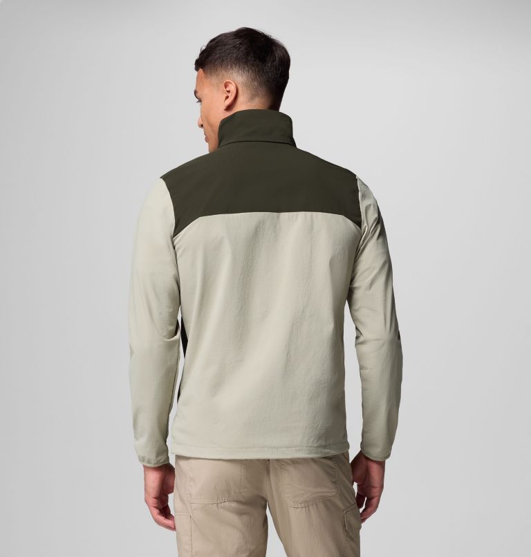 Men's Heather Canyon II Softshell Hiking Jacket, Color: Safari, Greenscape, image 3
