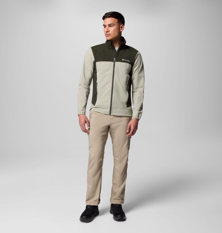 Men's Heather Canyon II Softshell Hiking Jacket, Color: Safari, Greenscape, image 2
