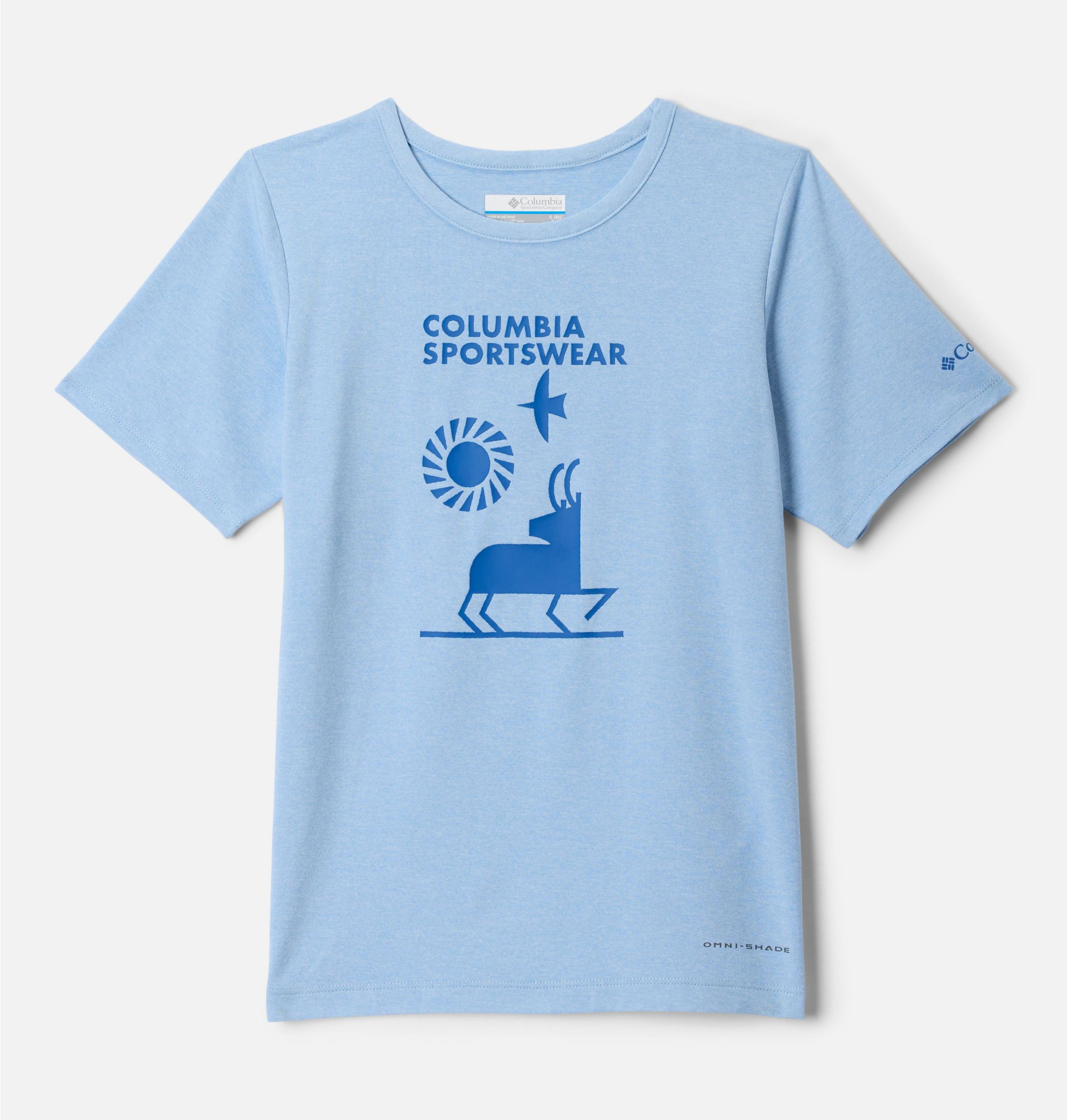 ★★Columbia★★ CU BIG WAVE LOGO SS TSHIRTS LIGHT MELANGE C Boys' Tech Trail™ Graphic Technical T-Shirt |