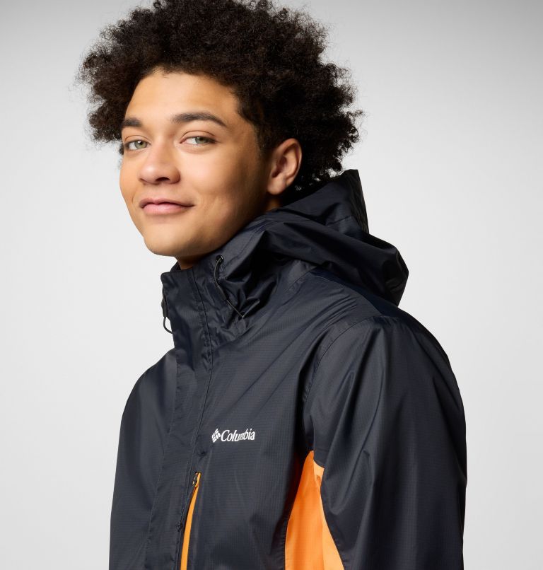 Men's Pouring Adventure III Waterproof Hiking Jacket, Color: Black, Koi, image 5