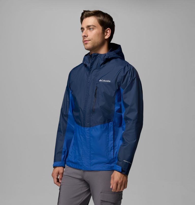 Men's Pouring Adventure III Waterproof Hiking Jacket, Color: Collegiate Navy, Mountain Blue, image 4
