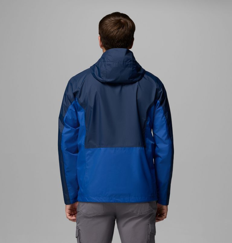 Men's Pouring Adventure III Waterproof Hiking Jacket, Color: Collegiate Navy, Mountain Blue, image 3