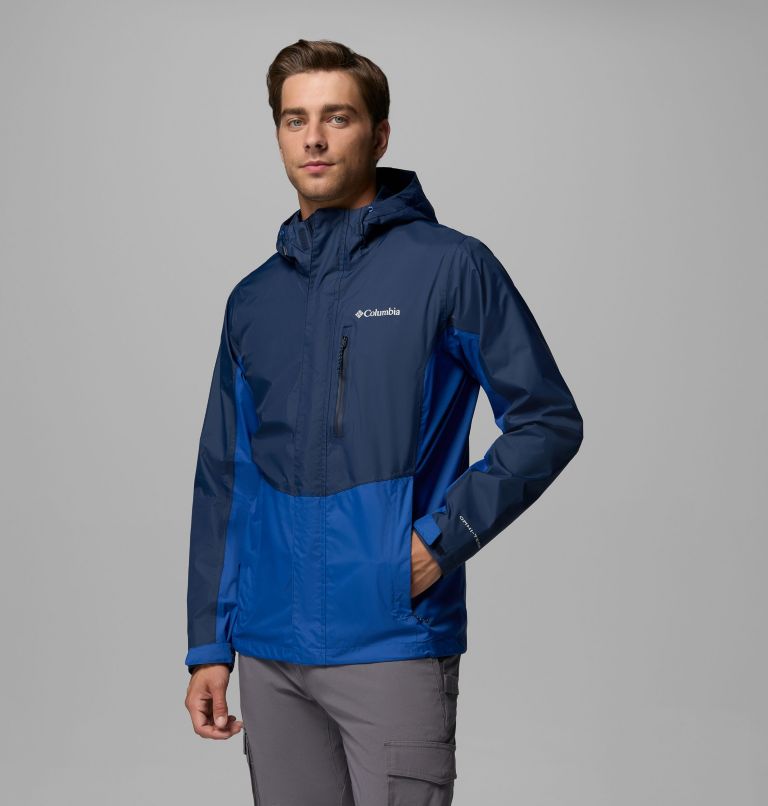 Men's Pouring Adventure III Waterproof Hiking Jacket, Color: Collegiate Navy, Mountain Blue, image 1