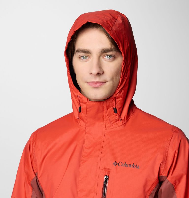Men's Pouring Adventure III Waterproof Hiking Jacket, Color: Sail Red, Spice, image 5