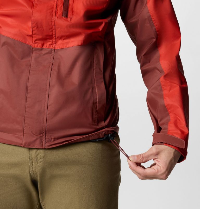 Men's Pouring Adventure III Waterproof Hiking Jacket, Color: Sail Red, Spice, image 6
