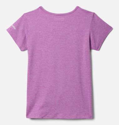 Girls' Tech Trail Graphic Technical T-Shirt, Color: Razzle Heather, Ridge Line Life, image 4