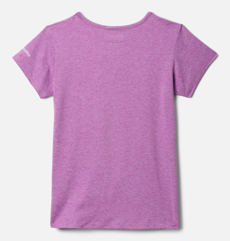 Girls' Tech Trail Graphic Technical T-Shirt, Color: Razzle Heather, Ridge Line Life, image 2
