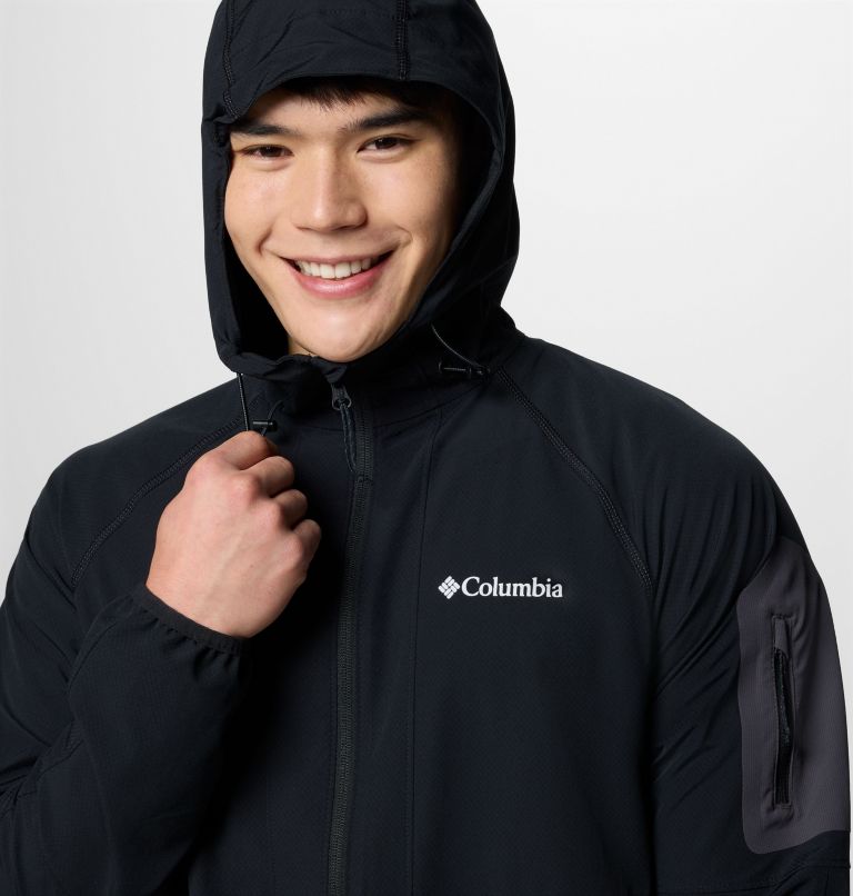Men's Tall Heights II Hooded Softshell Hiking Jacket, Color: Black, image 4