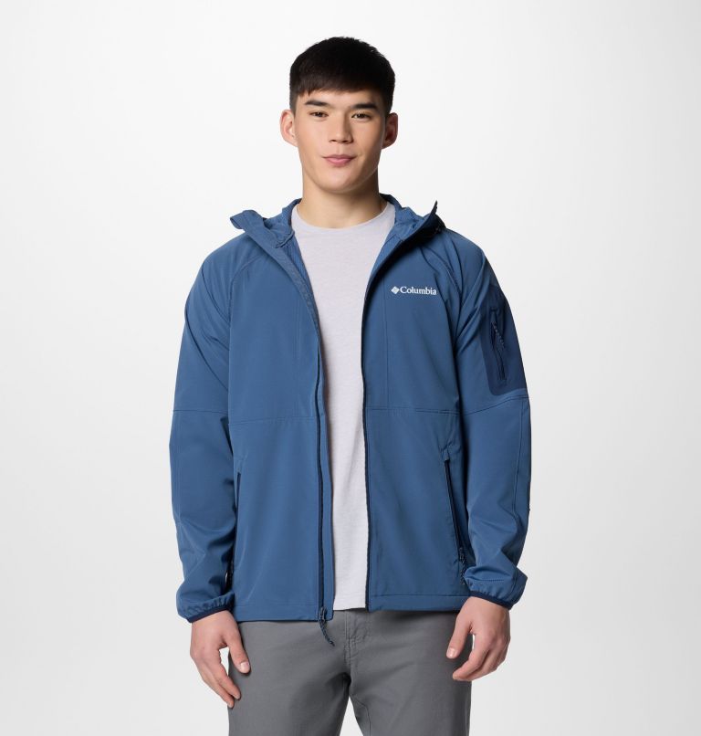 Men's Tall Heights II Hooded Softshell Hiking Jacket, Color: Dark Mountain, image 6