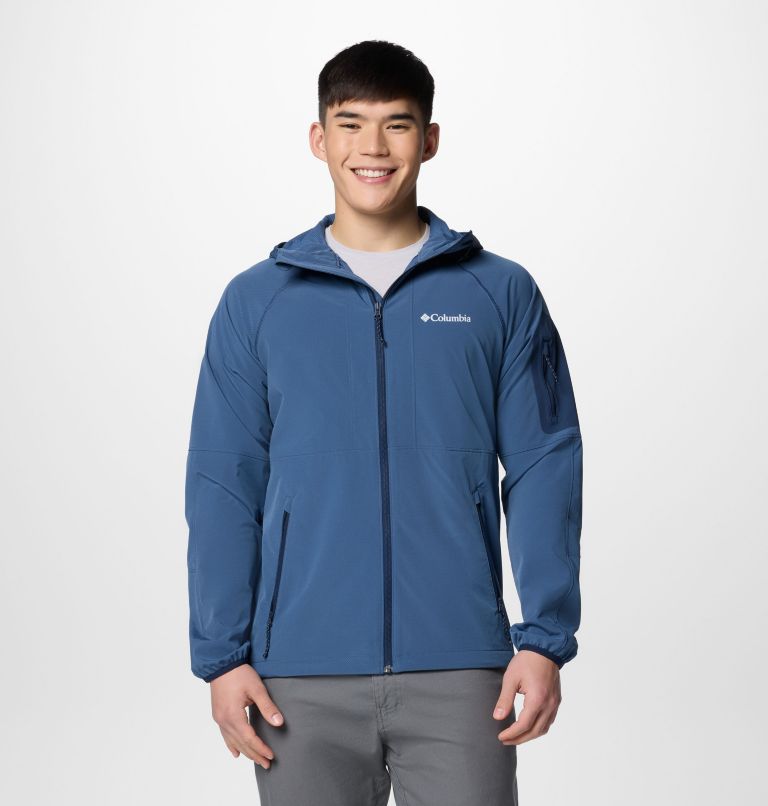 Men's Tall Heights II Hooded Softshell Hiking Jacket, Color: Dark Mountain, image 1