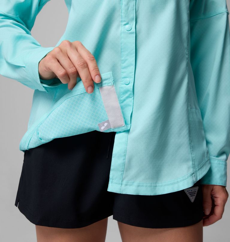 Women's PFG Shadowcaster Zero Long Sleeve Shirt, Color: Gulf Stream, image 7
