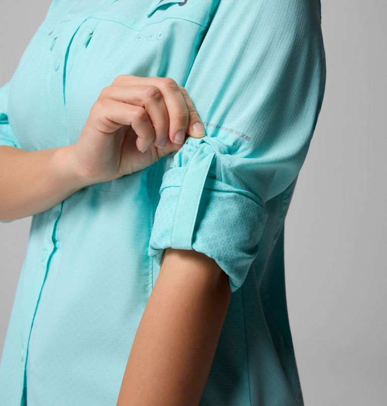 Women's PFG Shadowcaster Zero Long Sleeve Shirt, Color: Gulf Stream, image 9