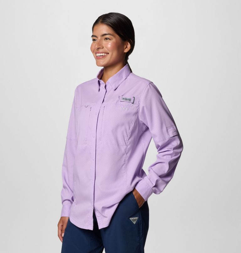Women's PFG Shadowcaster Zero Long Sleeve Shirt, Color: Hydrangea, image 3